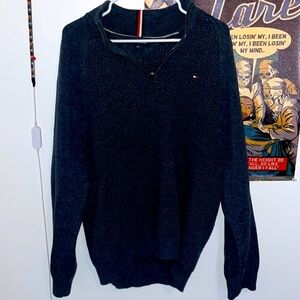 Men’s Tommy Hilfiger Sz XL 1/4 zip up sweater navy blue